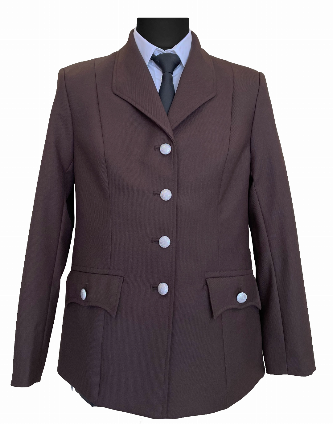 410122 Uniformbluse braun Damen.